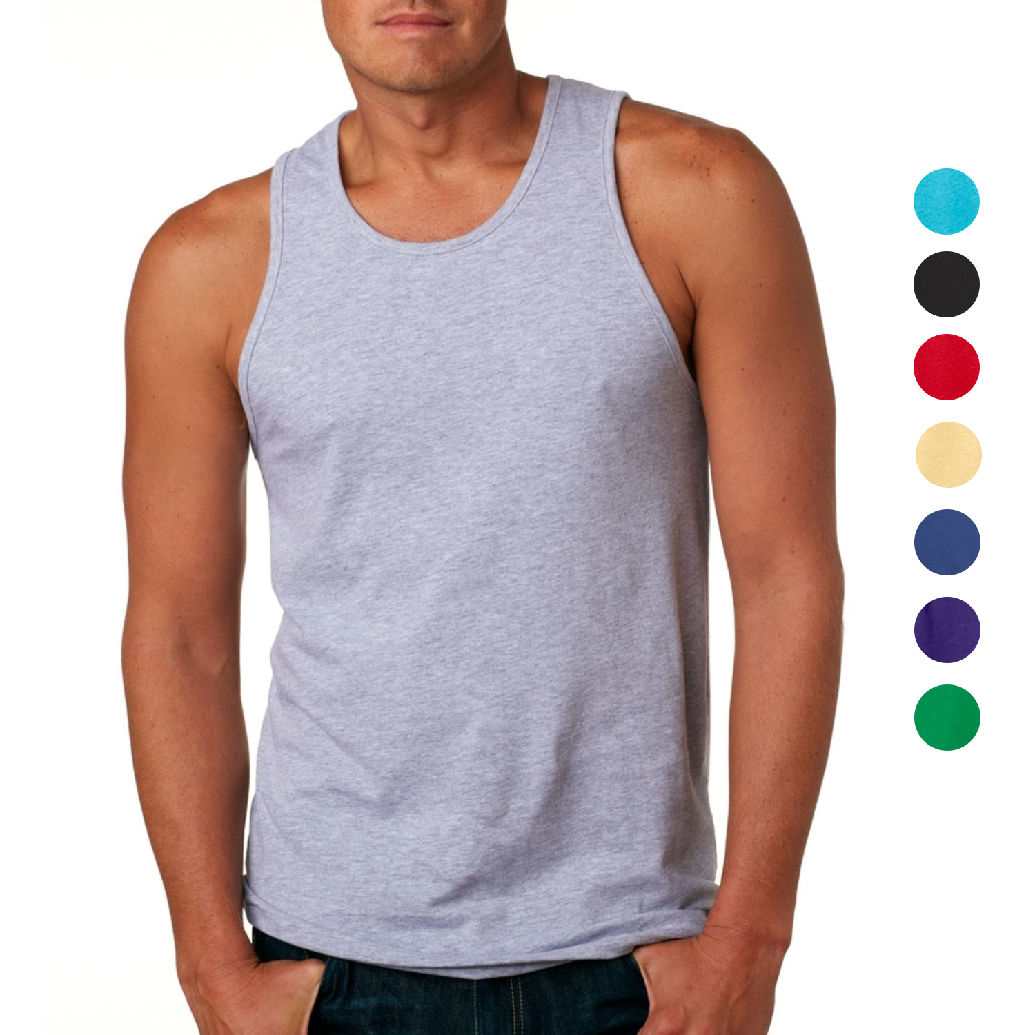 Next Level 4.3 oz. 100% Combed Cotton Men's Jersey Tank Tops 3