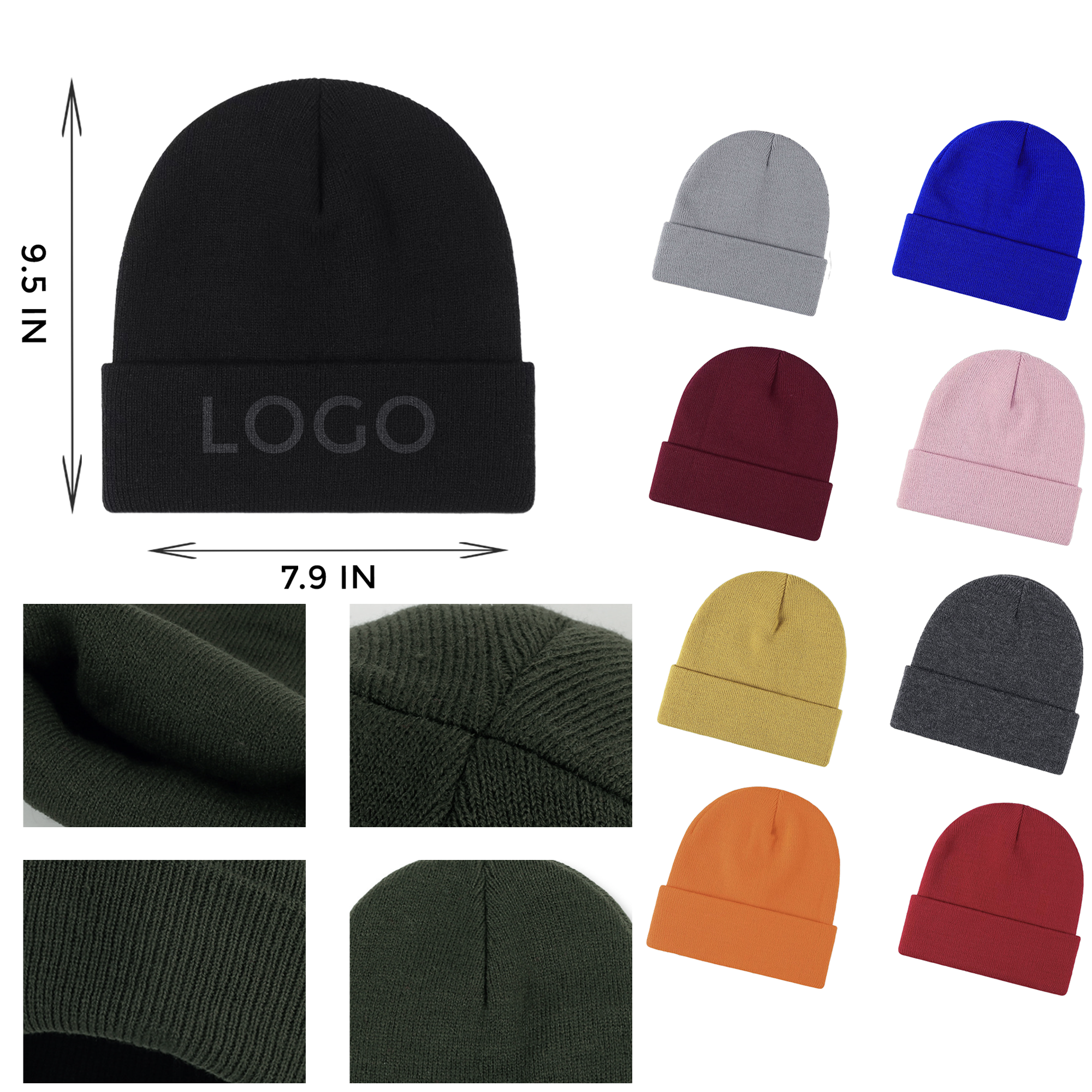 MOQ 10 PCS Cold Proof Knitted Hat 2