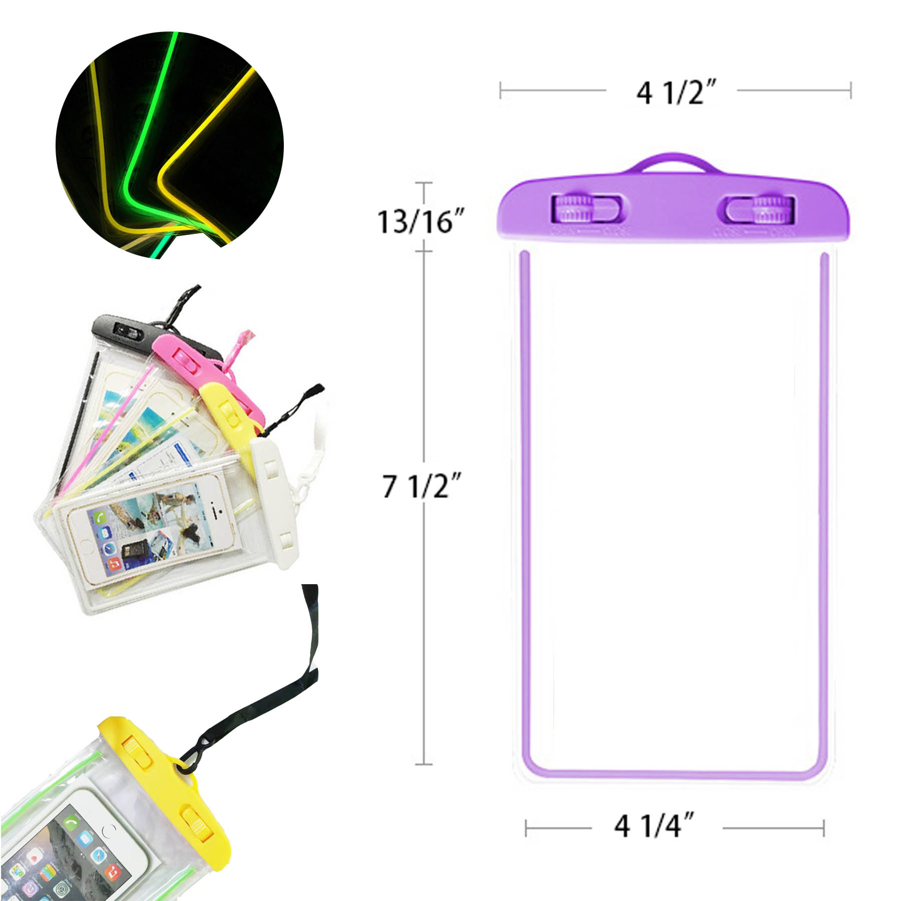Colorful WaterproofPhone Pocket With Tight Sealing Button Cellphone Bag 1