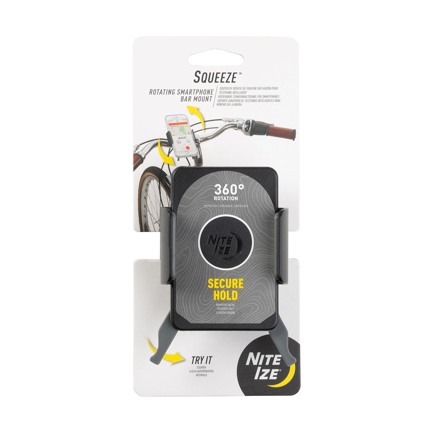 NITE IZE® SQUEEZE™ ROTATING  SMARTPHONE BAR MOUNT 5