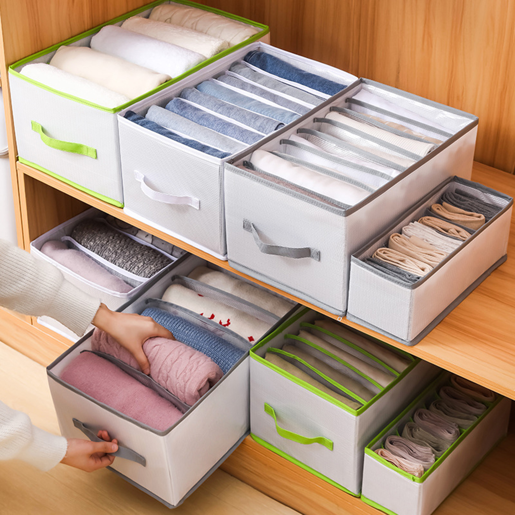 Clothes Organizer Portable Storage Baskets 4