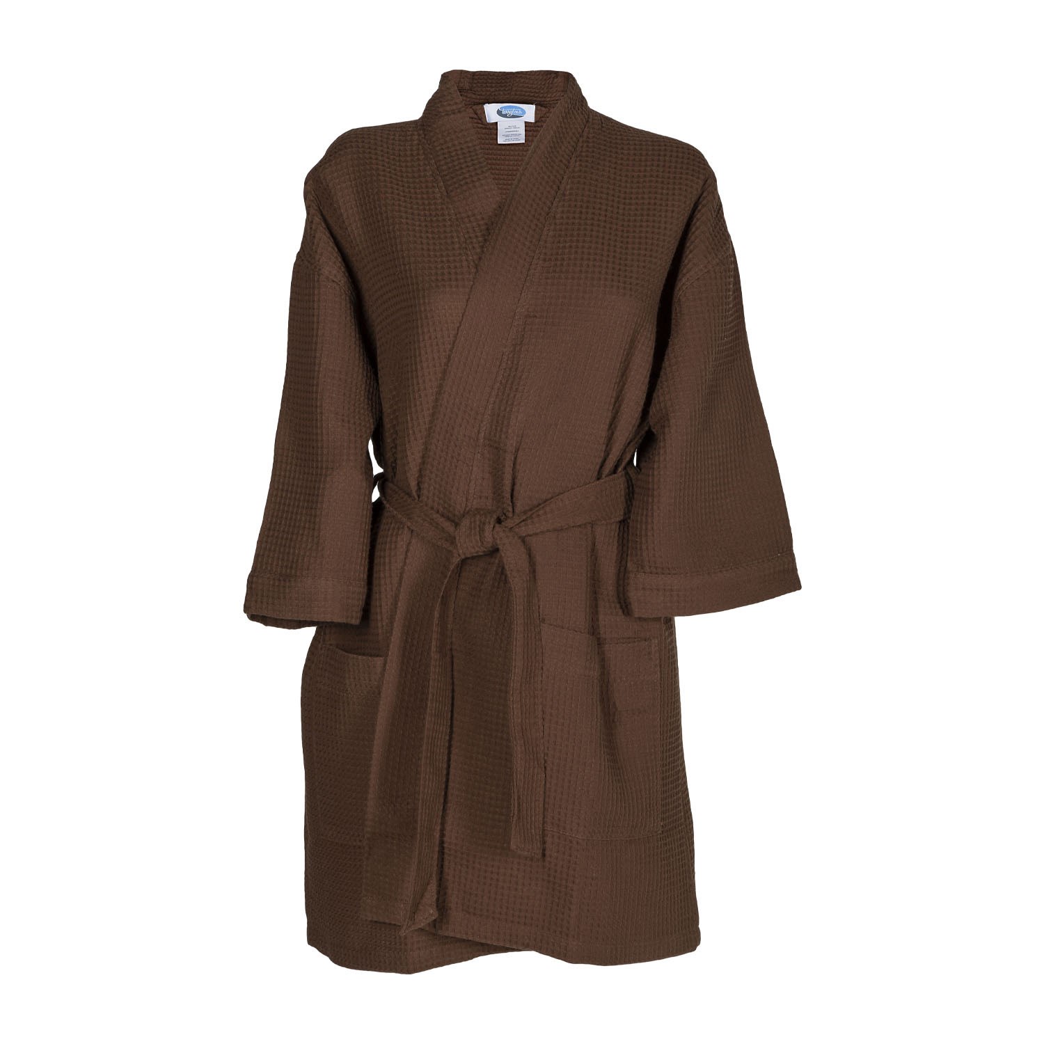 Thigh Length Waffle Weave Kimono Robe 1