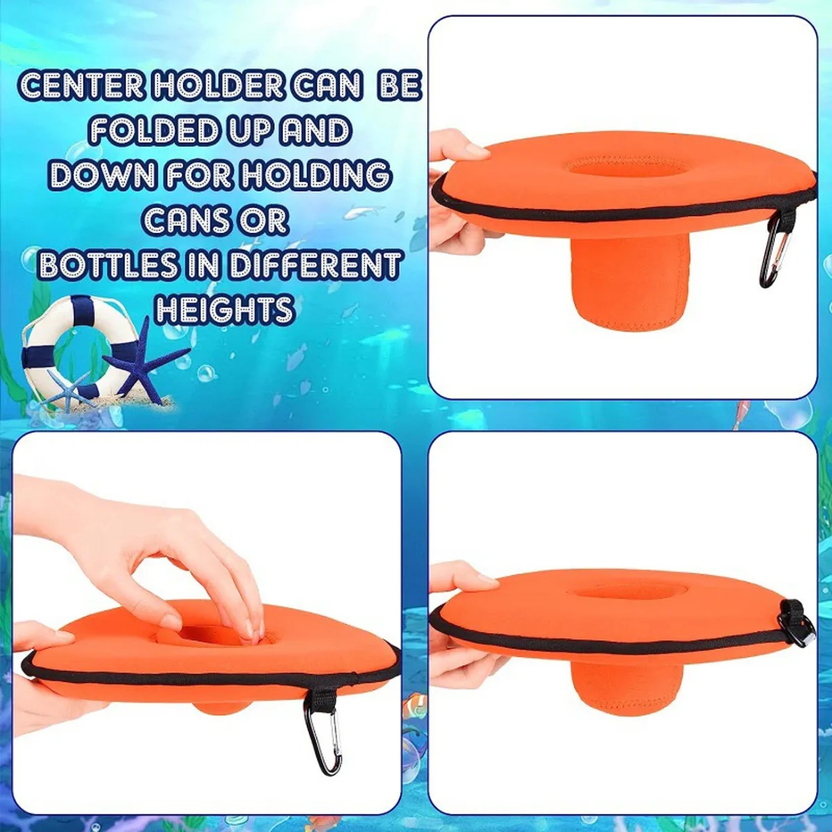 Floating Pool Drink Holder With Lanyard 2