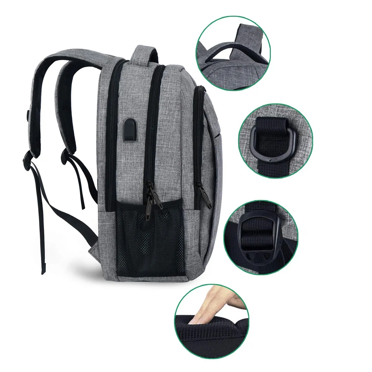 30L Business Laptop Backpack With USB Port 5