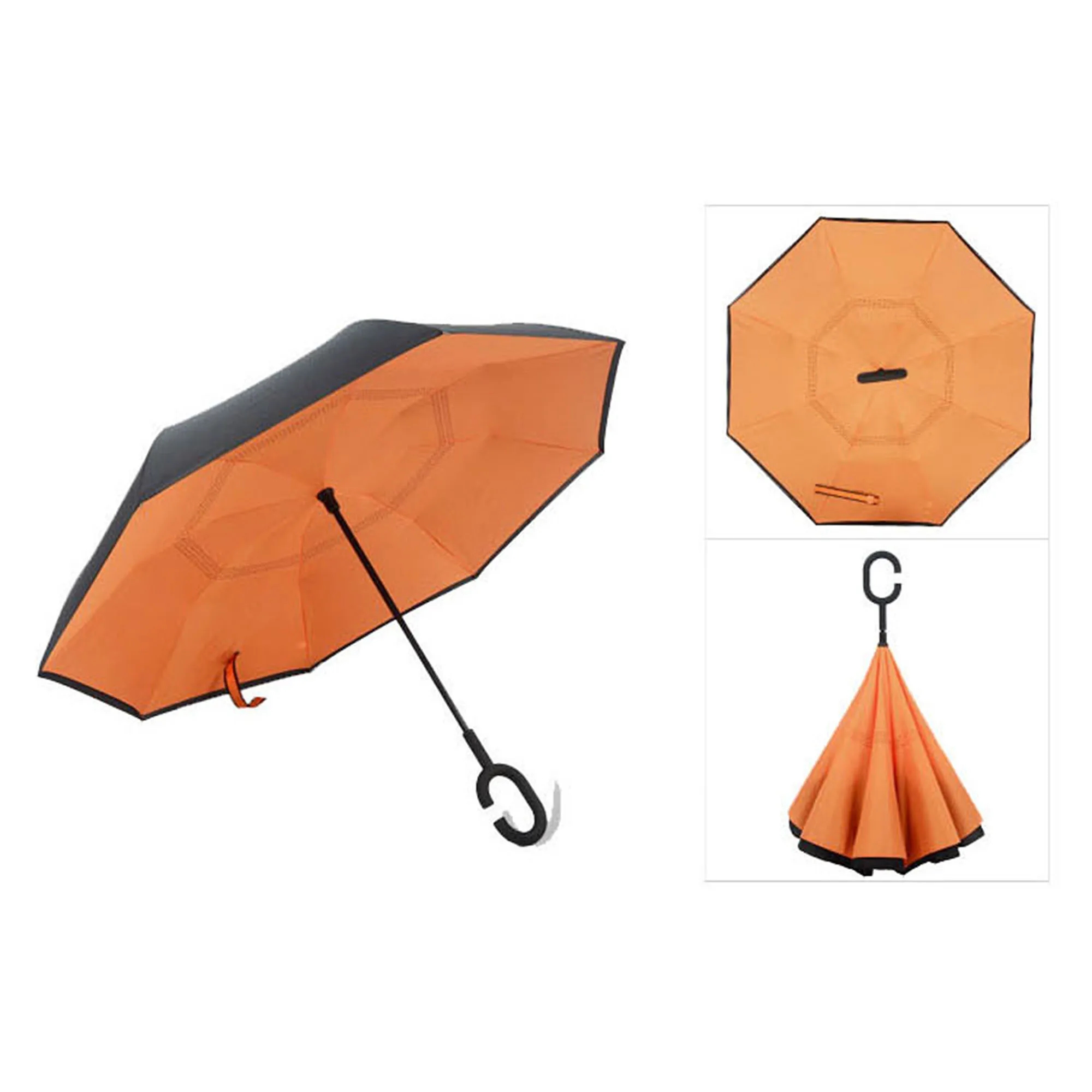 Windproof Double Layer Upside Down Car Rain Umbrella 3