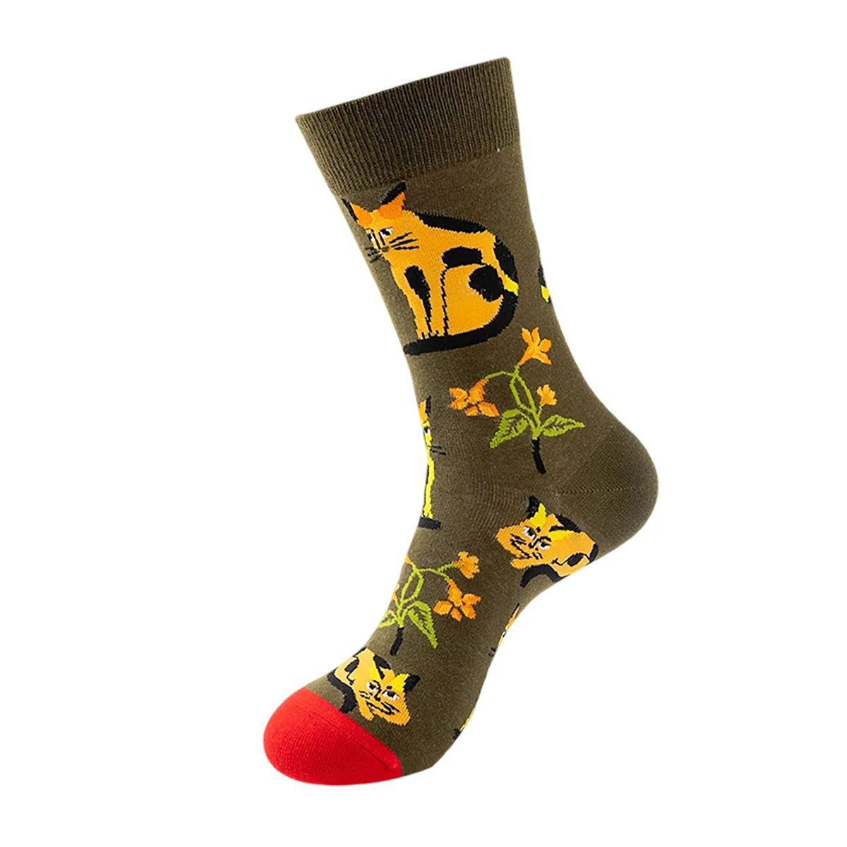 Cotton Crew Socks with Jacquard Pattern 79