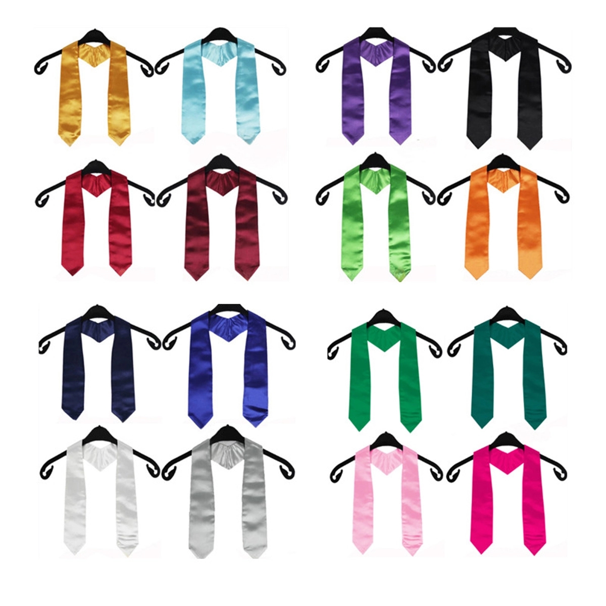 Unisex Adult Plain Graduation Stole Sash 72" 2