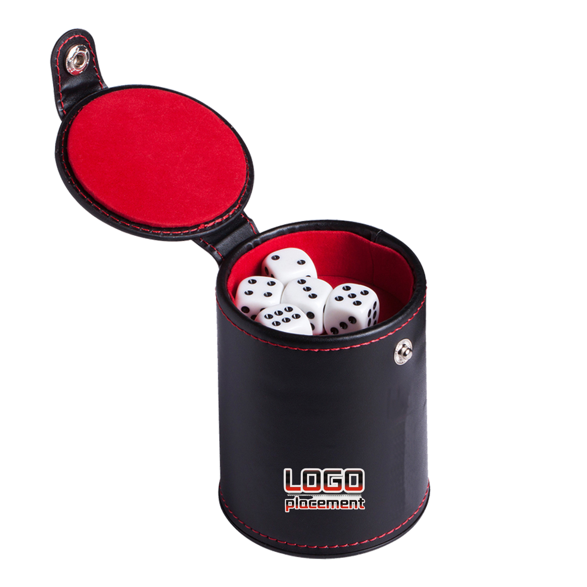 Leatharette Dice CupSatsinchudes 5 Dice that are sioredin the botlom of the cup 2