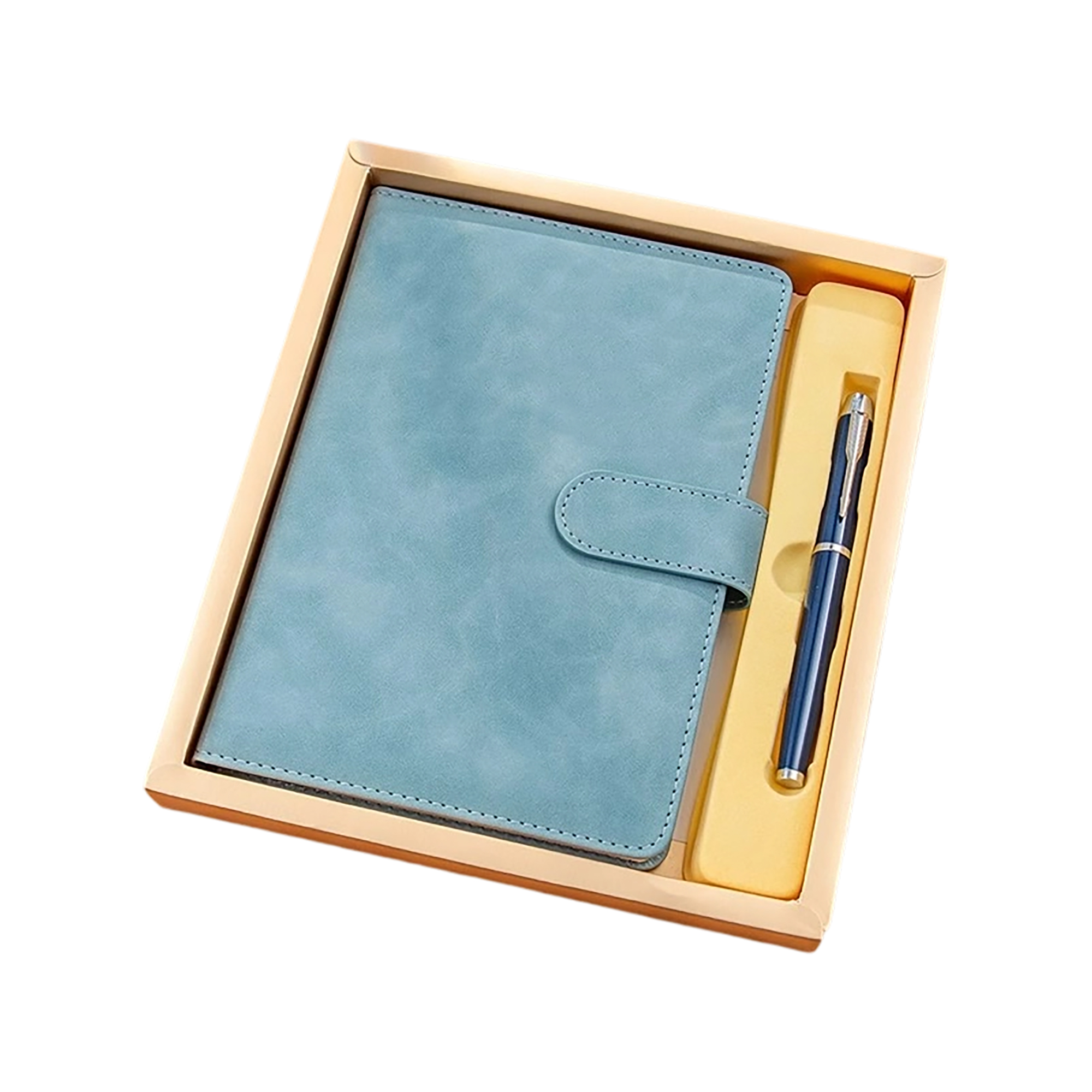 PU Leather A5 Notebook With Magnetic Buckle And Metal Pen Gift Set 10