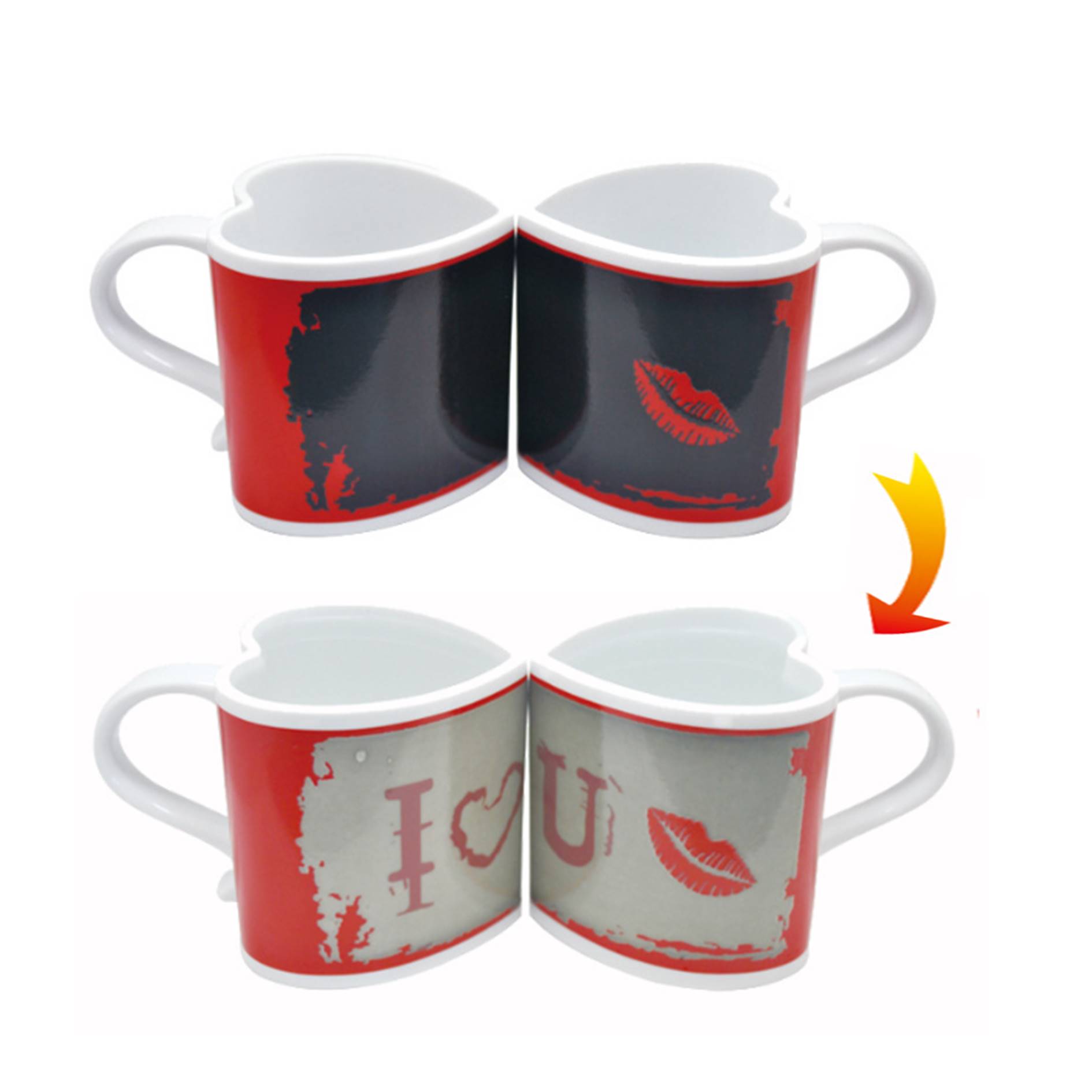 Love Heart Shaped Heat Changing Mug 3