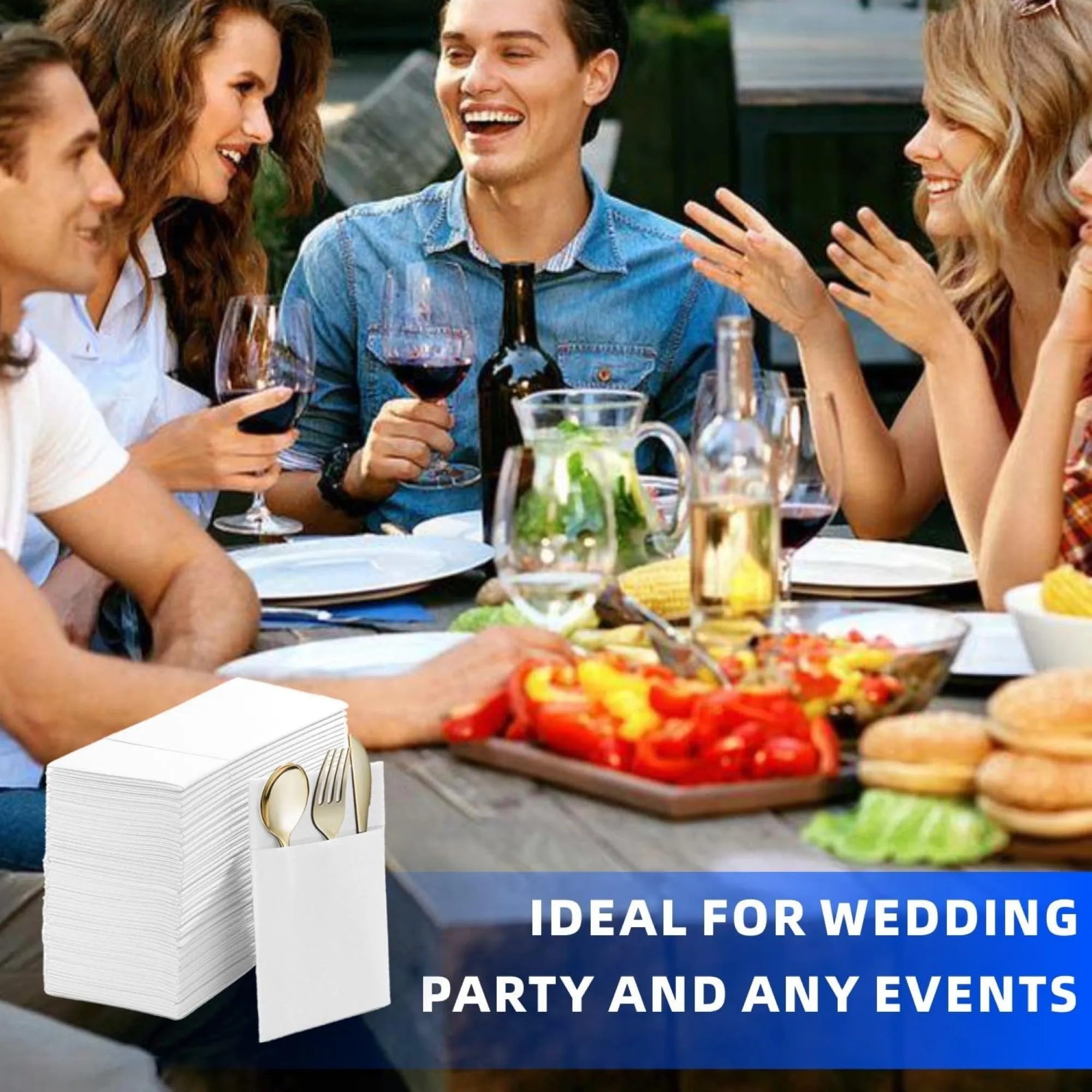 Disposable Knives And Forks Pack Dust Free Napkins 3