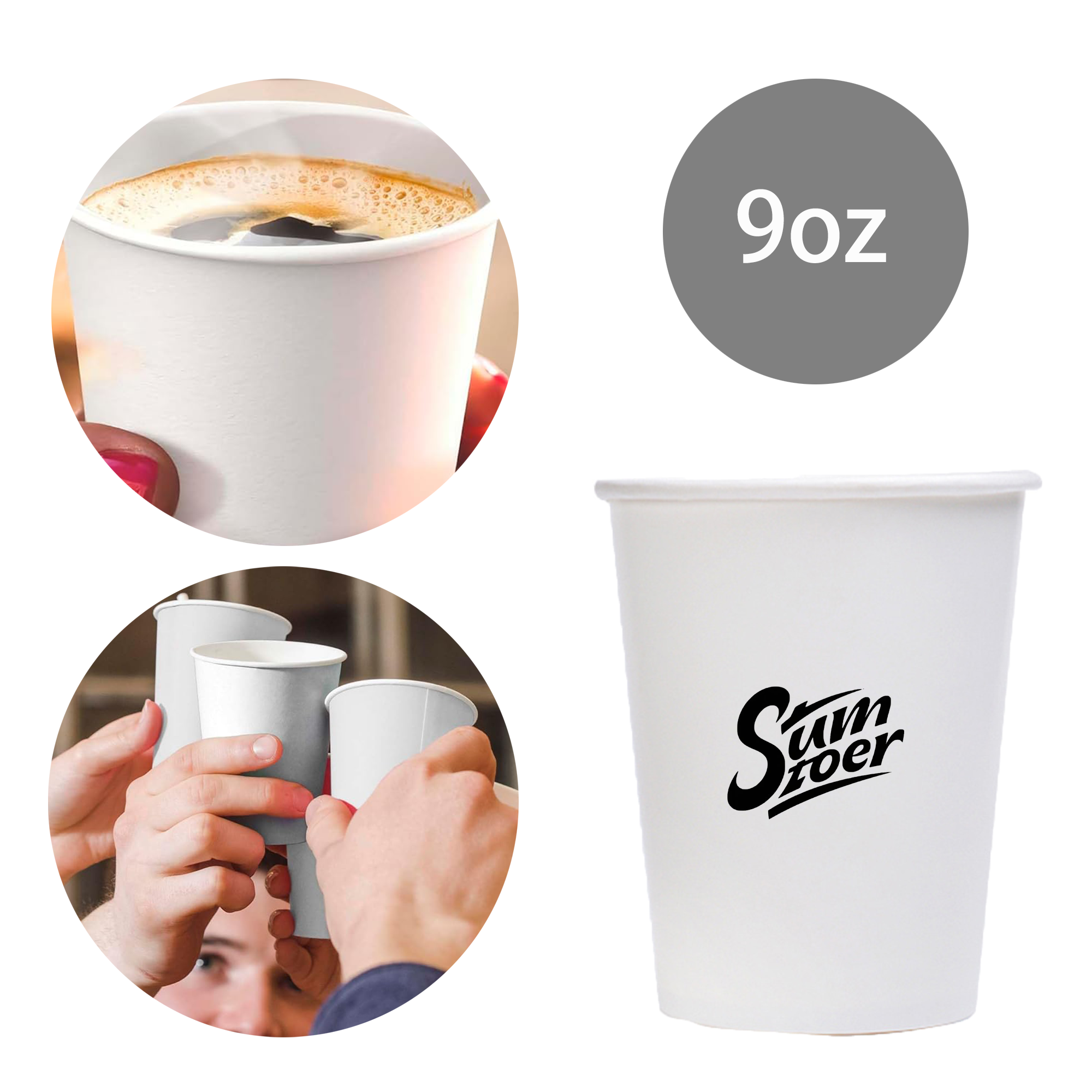 9oz Single-use Paper Cup MOQ 100 4