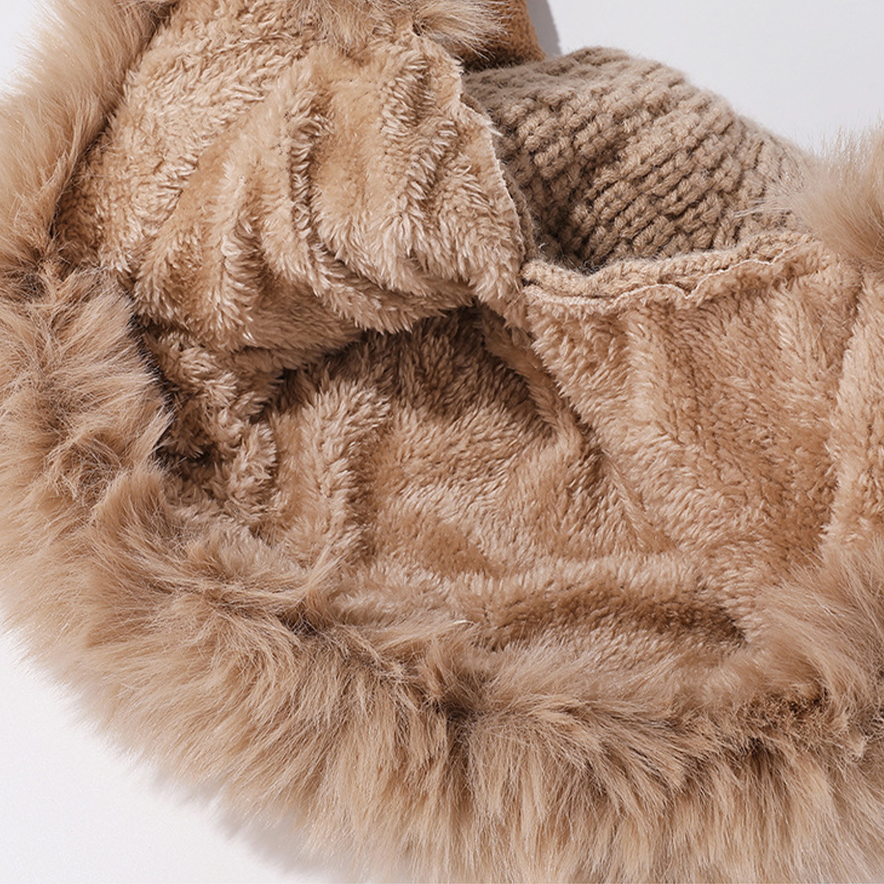 Women winter cover ear antler knit hat 7