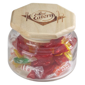 Medium Candy Jar with Wood Lid 1