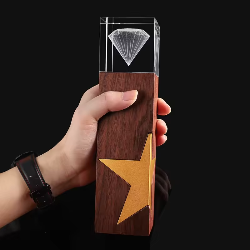 Metal and Wood Crystal Award 5
