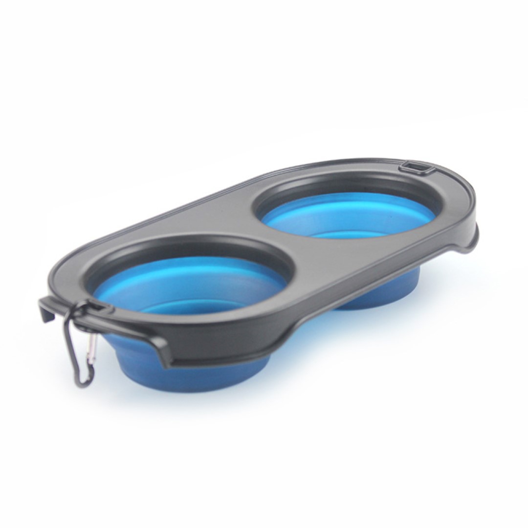 Pet Double Bowl Foldable Travel Feeder 8