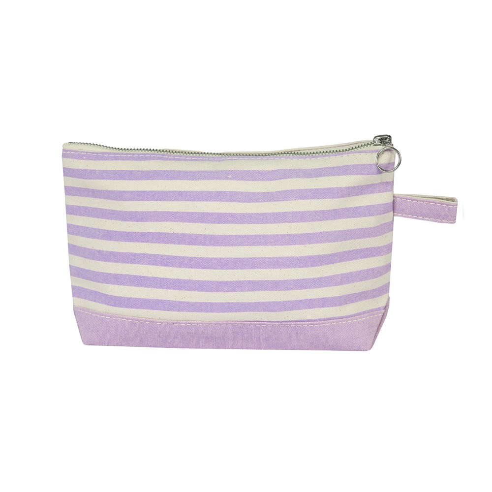 12 Oz. Medium Weight Canvas Stripe Makeup Bag 9