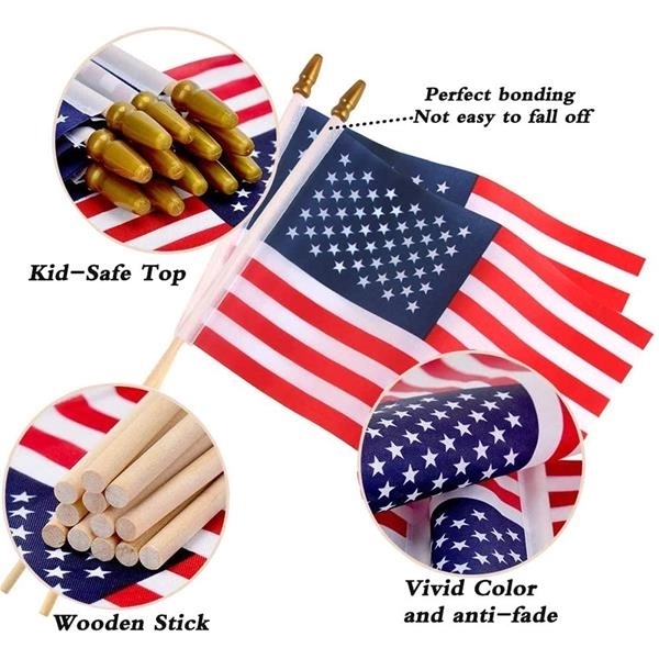 4"X6" Handheld Stick Usa Flag 2