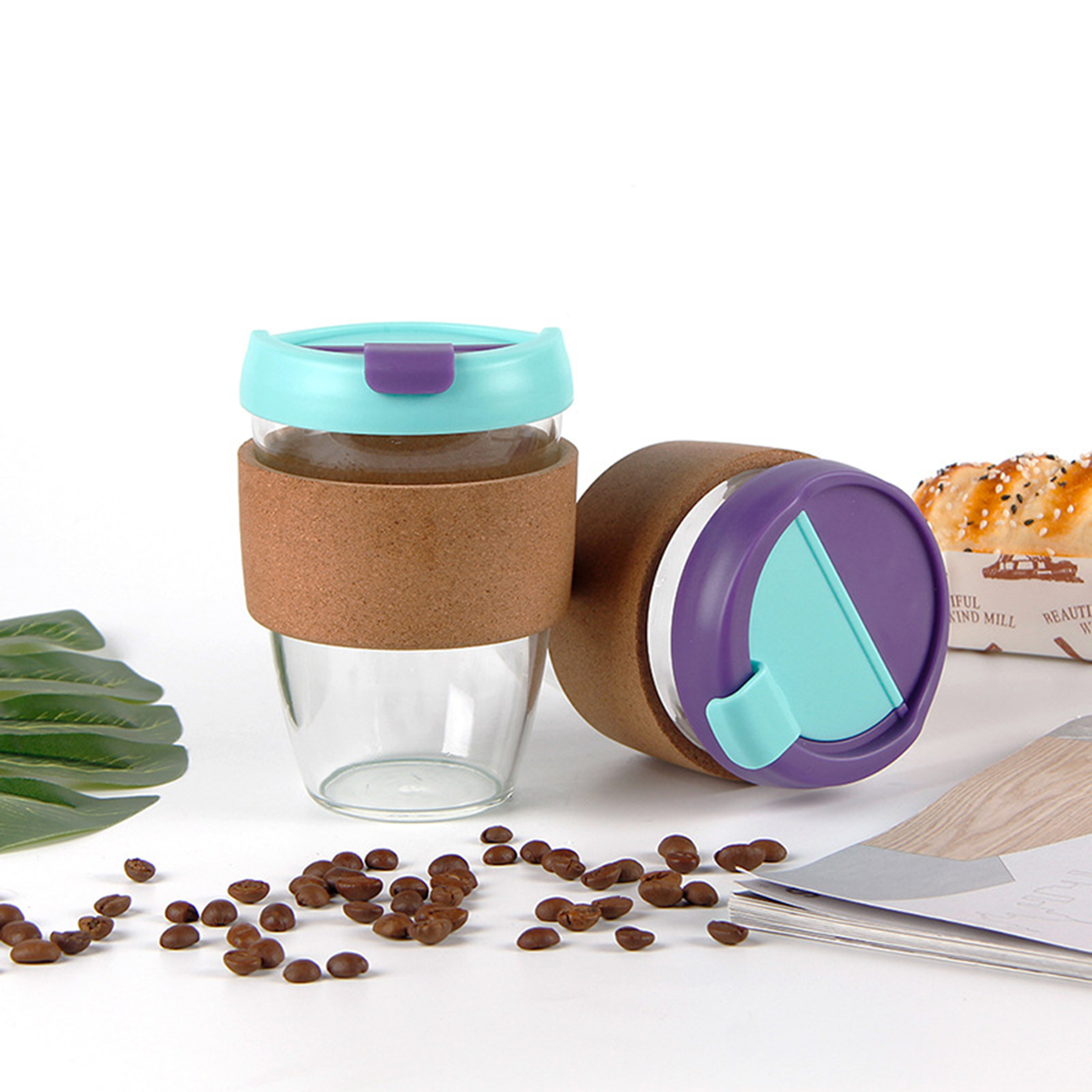 Glass Water Bottles with Lid 1
