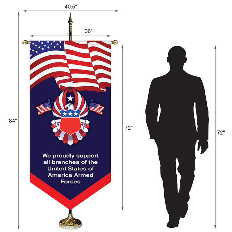 36" x 72" Premium Gonfalon 7' Kit / V-Cut 6