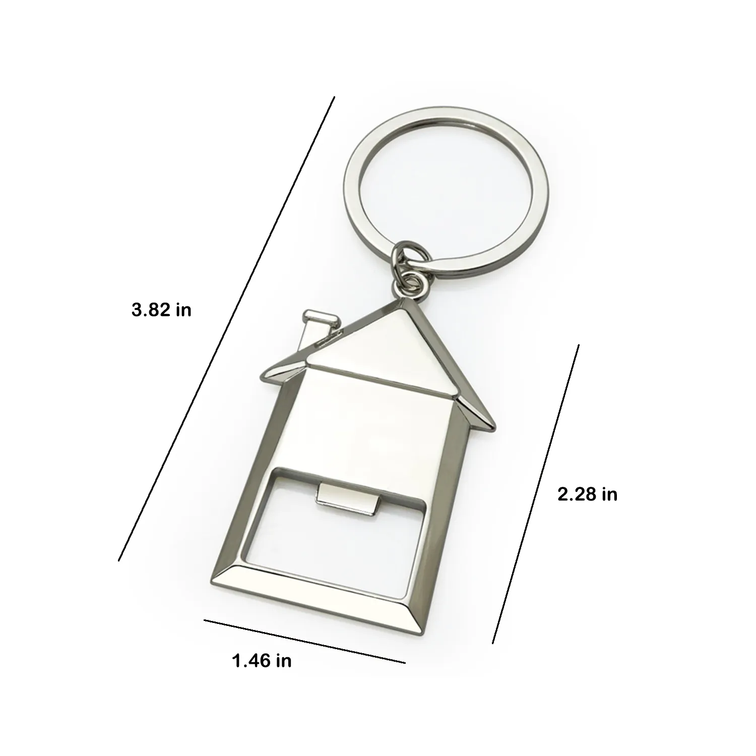 Metal House Keychain with Bottle Opener 9