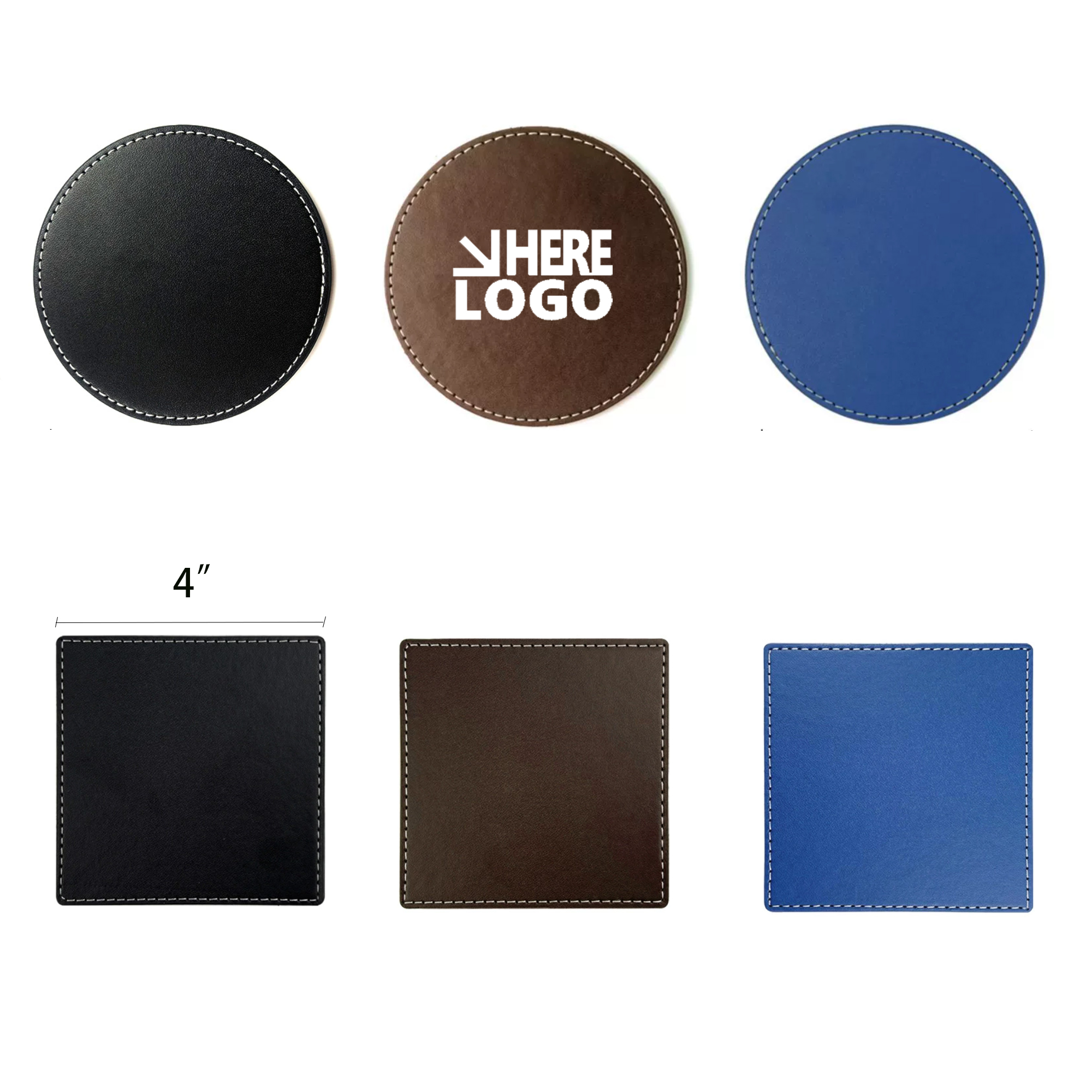 PU Leather Premium Round Coasters 2