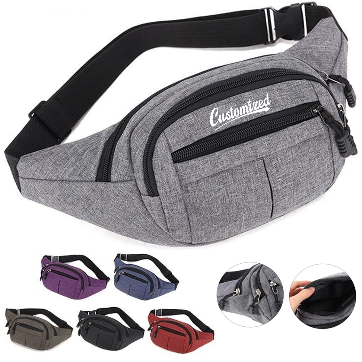 Durable Sport Waist Bag with Multiple Pockets 3