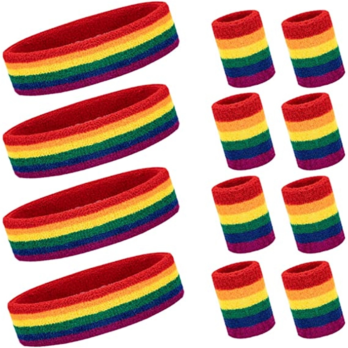 Striped Sweatband Set -1 Headband And 2 Wristbands 2