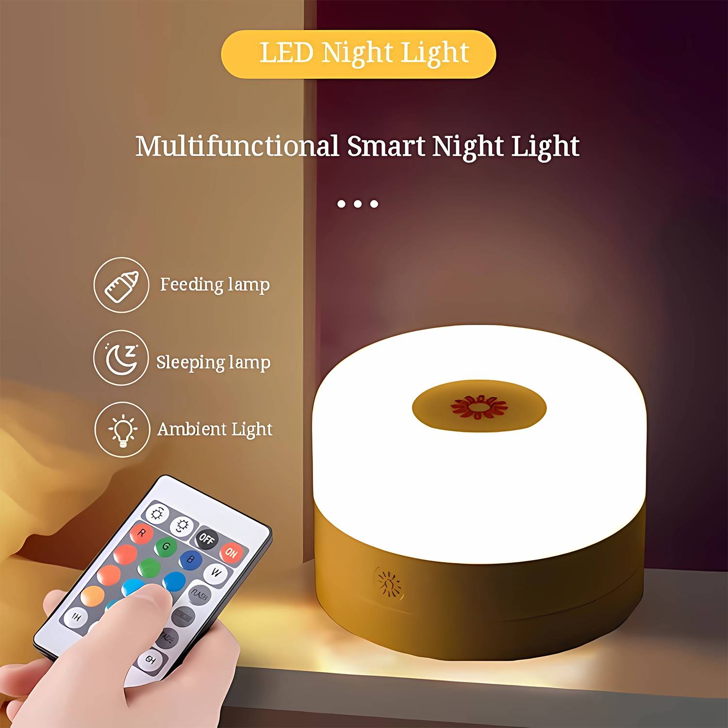 Remote Control Light Bedside Touch Sensor Night Lamps 5