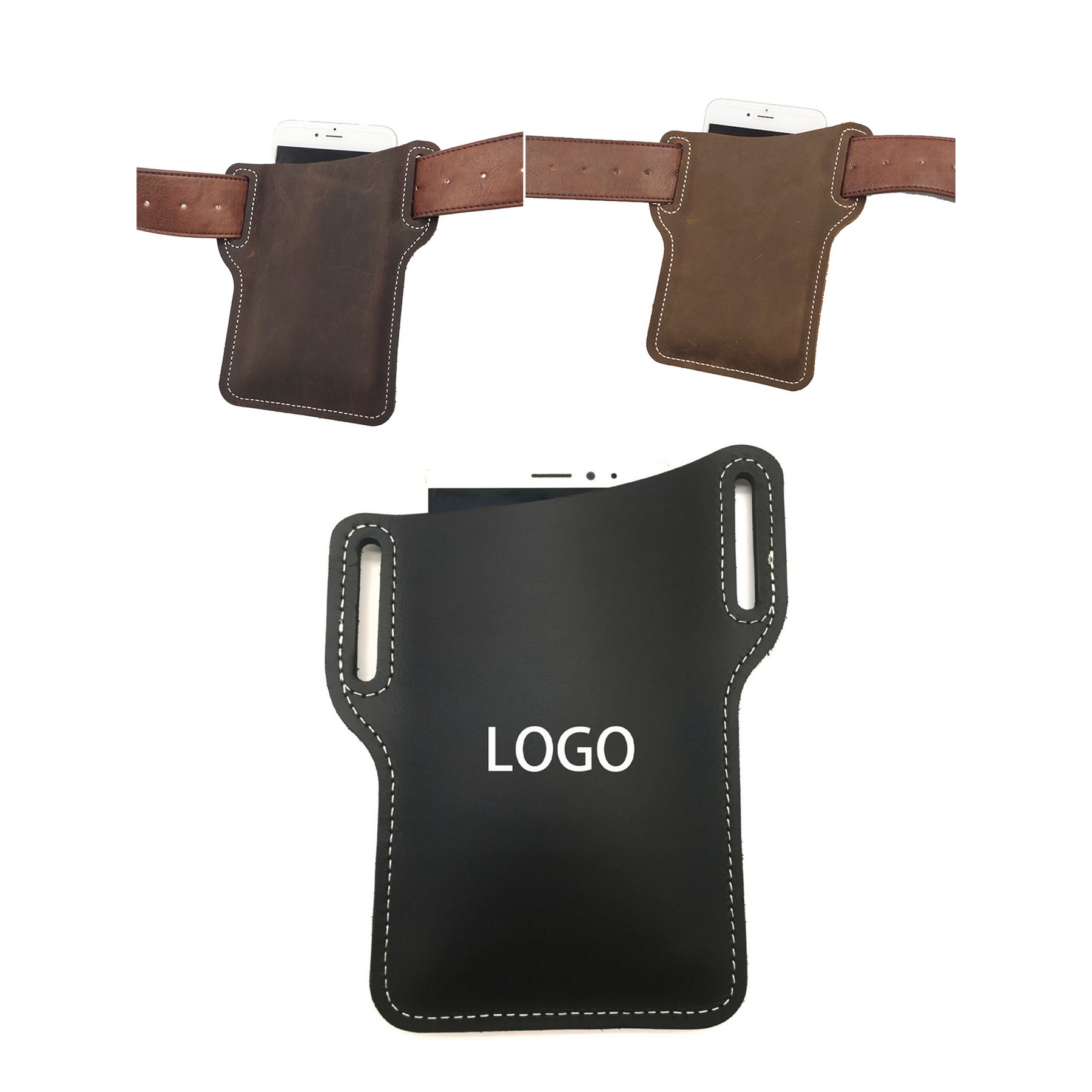Genuine Leather Phone Waist Bag