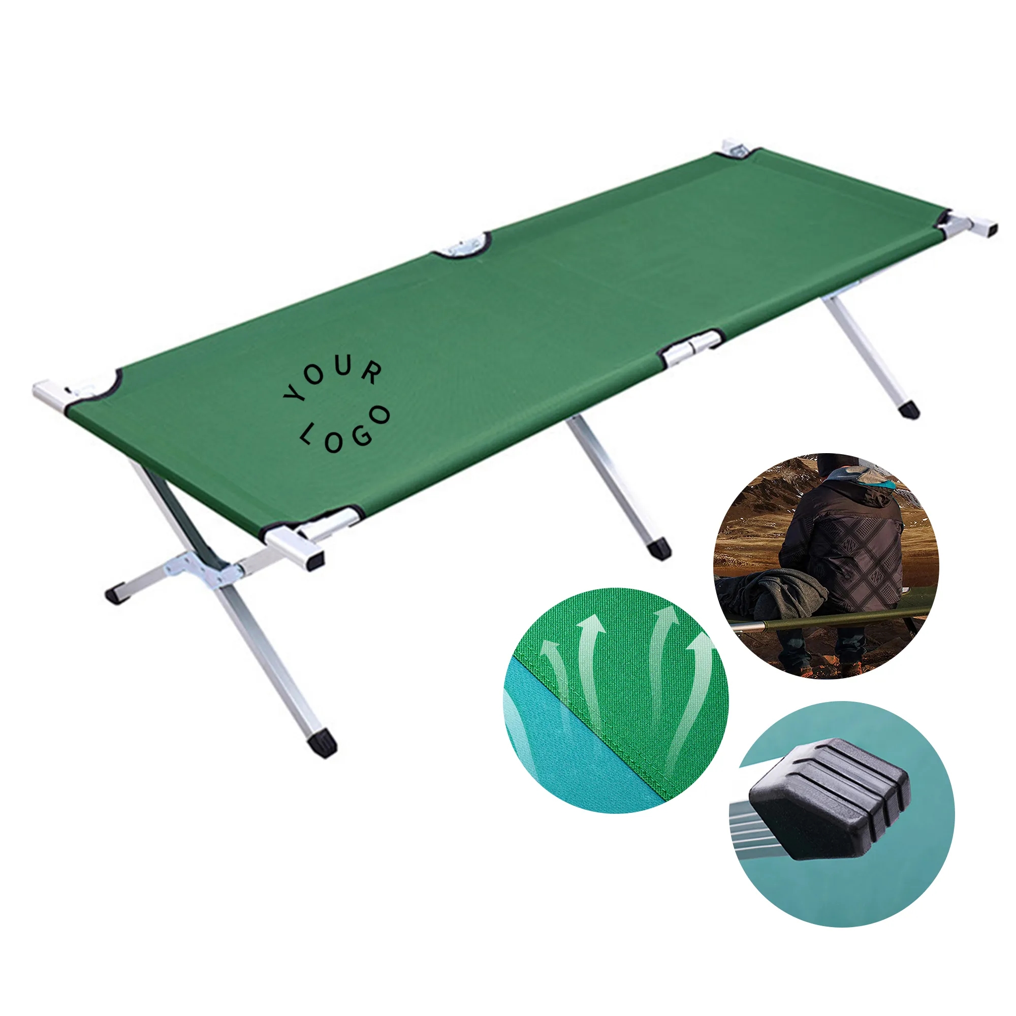 MOQ 50 Outdoor Portable Camping Cot with X-Frame Design 3