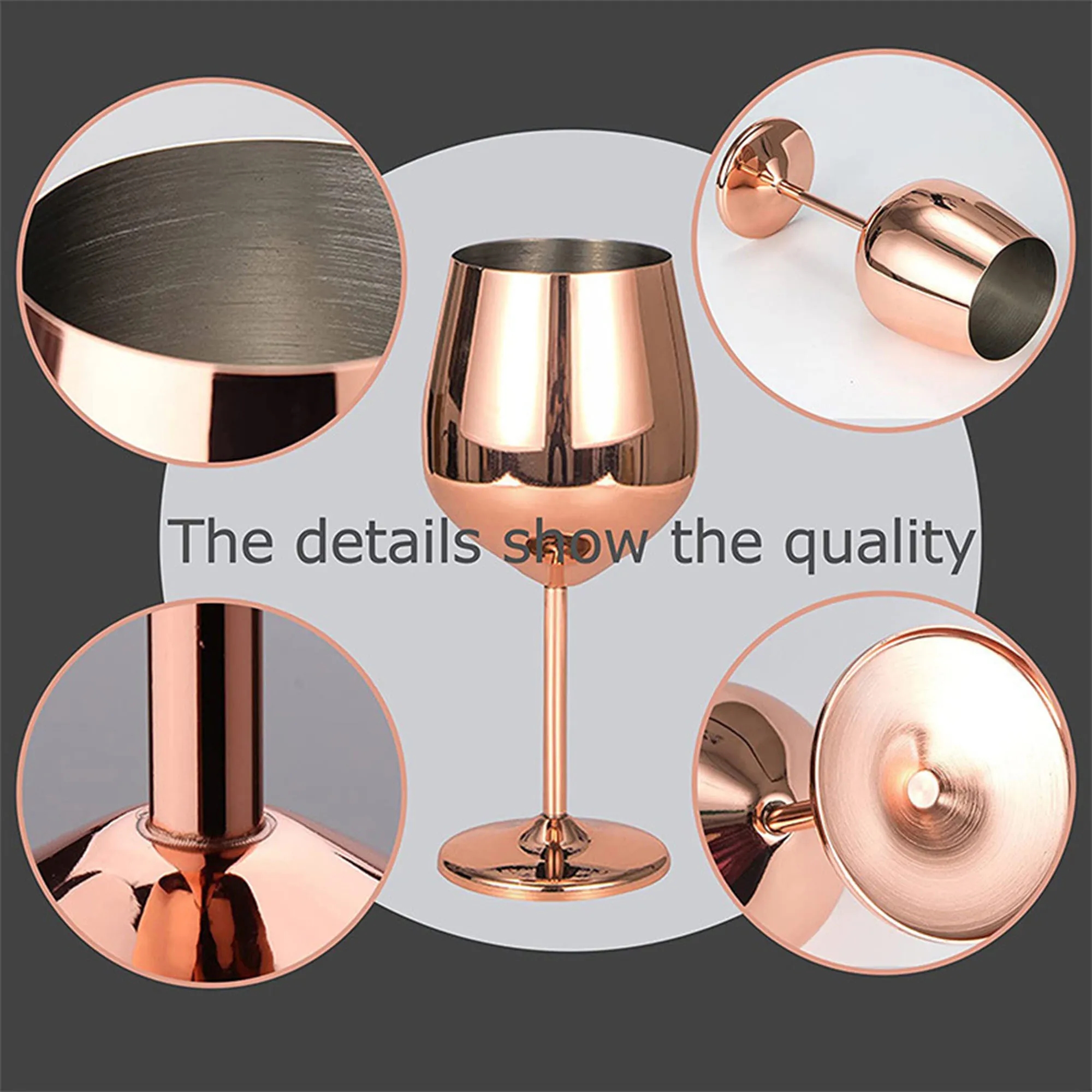 Elegant Unbreakable Stainless Steel Wine Goblet 2