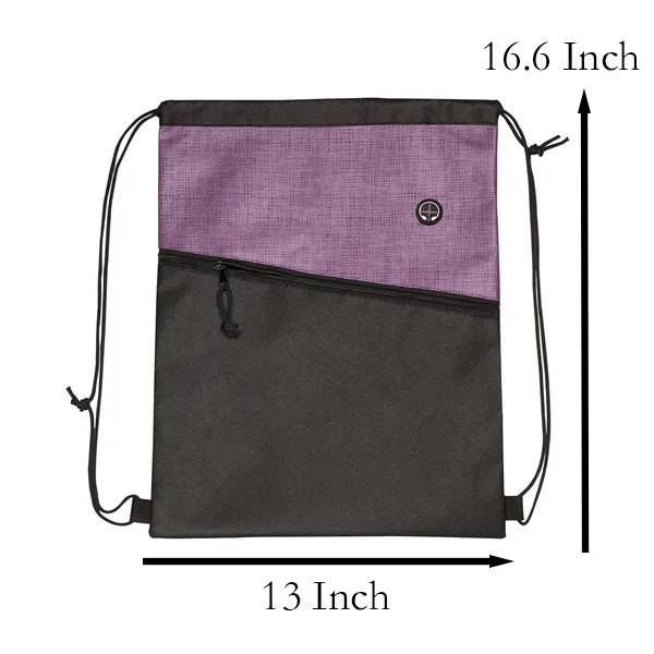 Heathered Non-Woven Drawstring Backpack 3