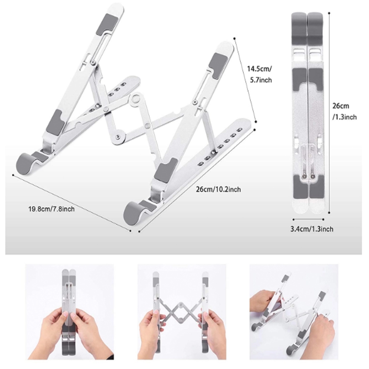 Adjustable Portable Aluminum Notebook Laptop Stand Bracket 6