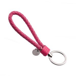 Sophisticated Weaved PU Leather Keychain With Plastic Buckle 46