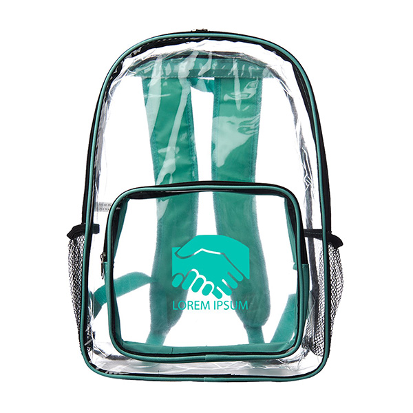 Clear PVC Backpack w/ Front Pocket - 13"W x 18"H 9