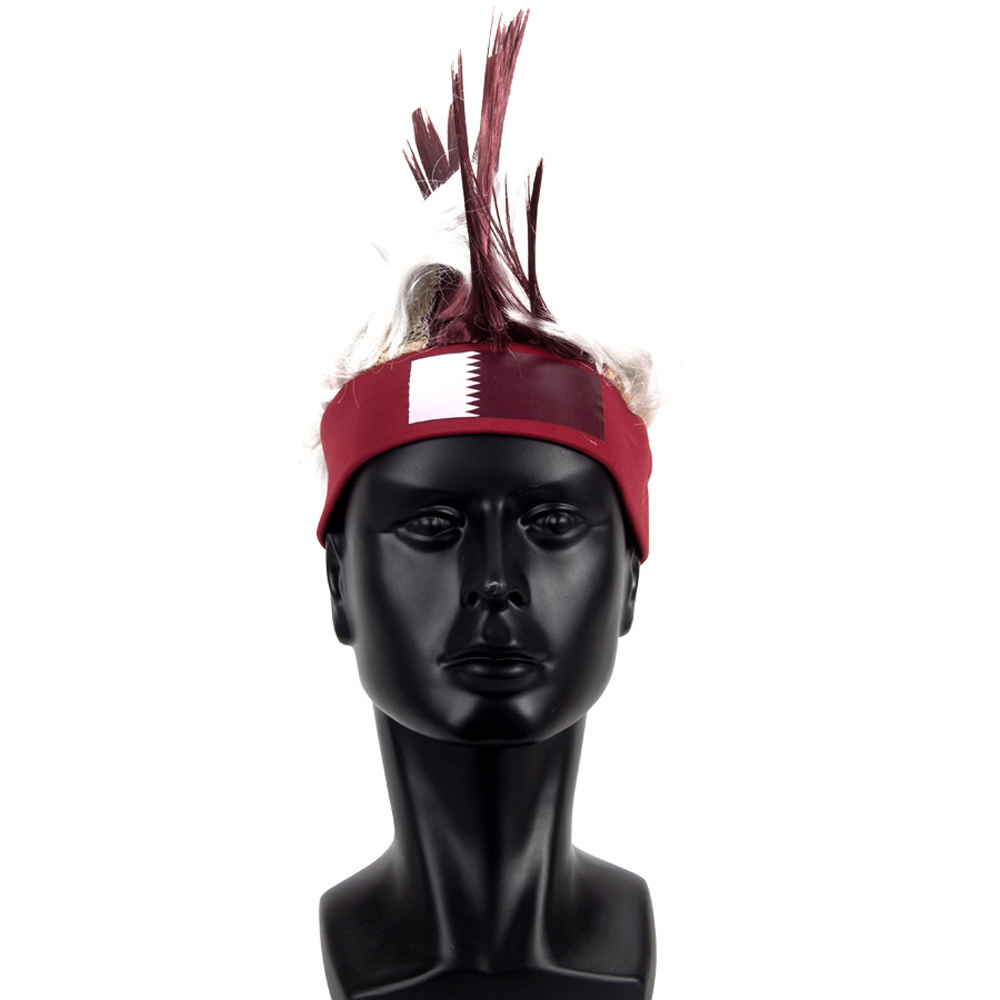 Qatar World Cup National Flag Football Fans Mohican Hairstyle Wig 5