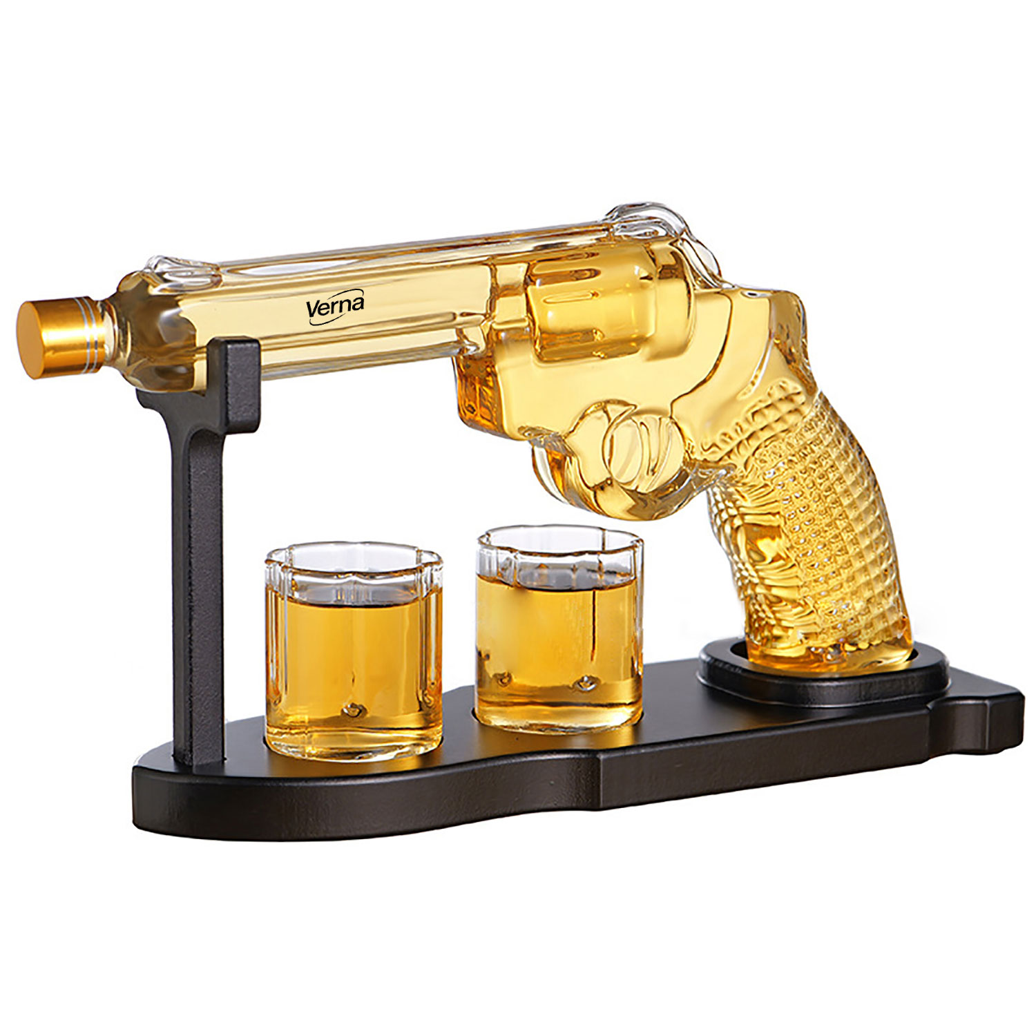 11oz Gun Whiskey Decanter Set w/ Shot Glass 5