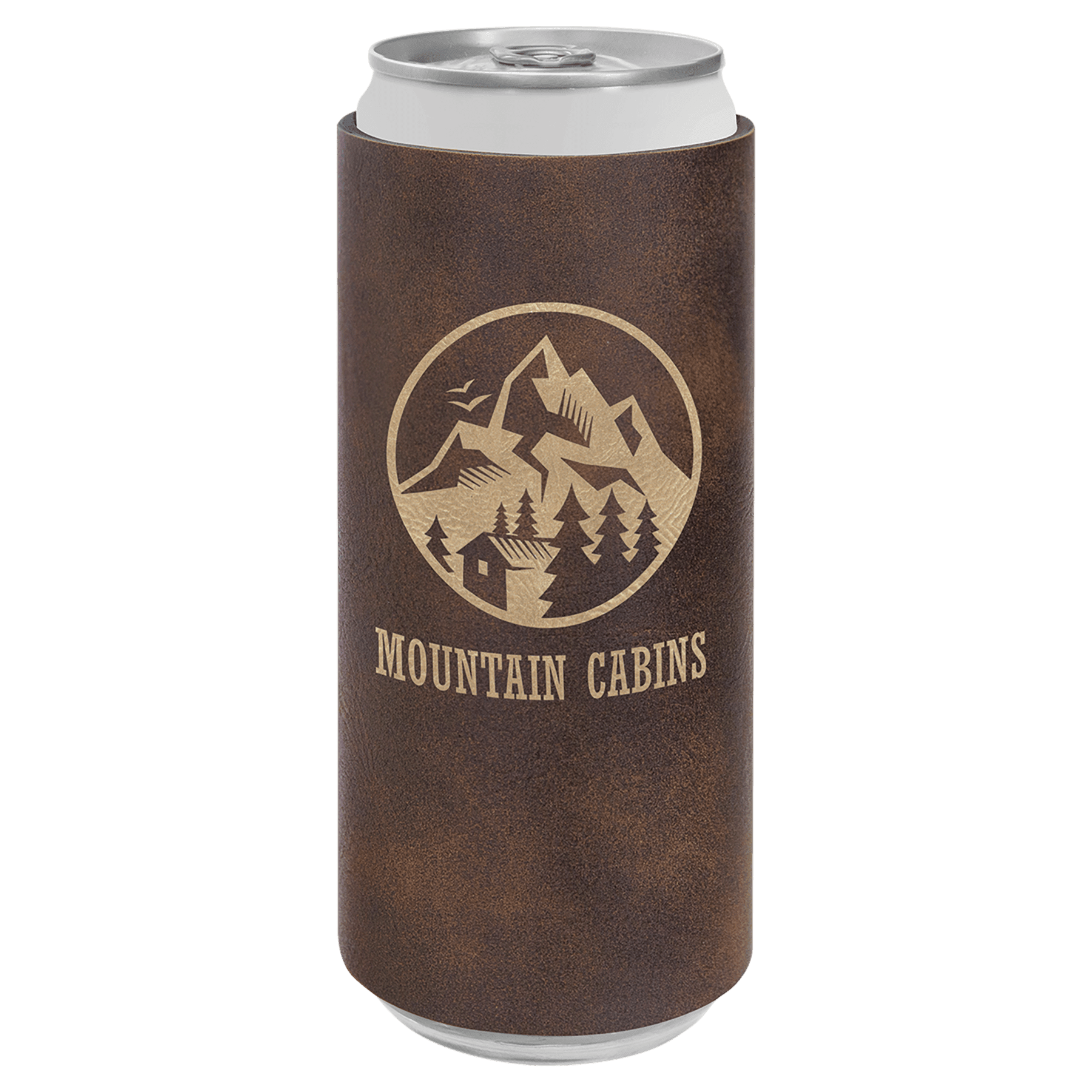 Rustic/Gold Leatherette Slim Beverage Holder 1