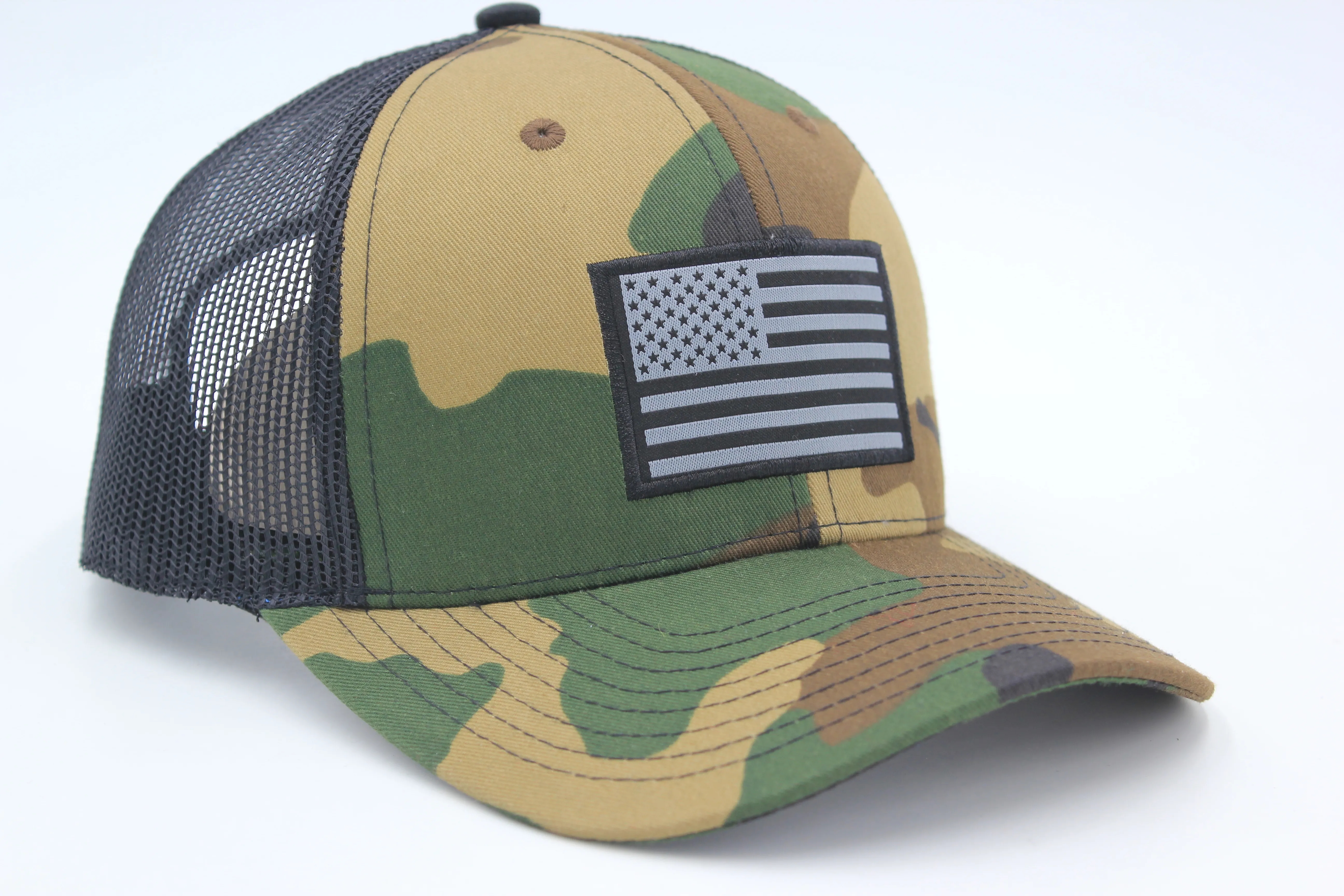 Trucker Cap 5 Panel Mesh Back SnapBack Woven Patch