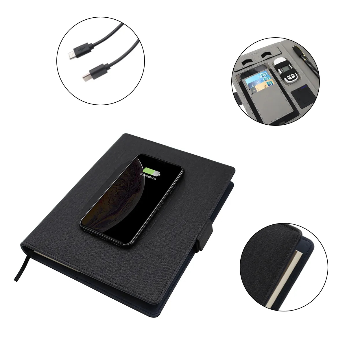 A5 Wireless Charging Notebook with Power Bank 9