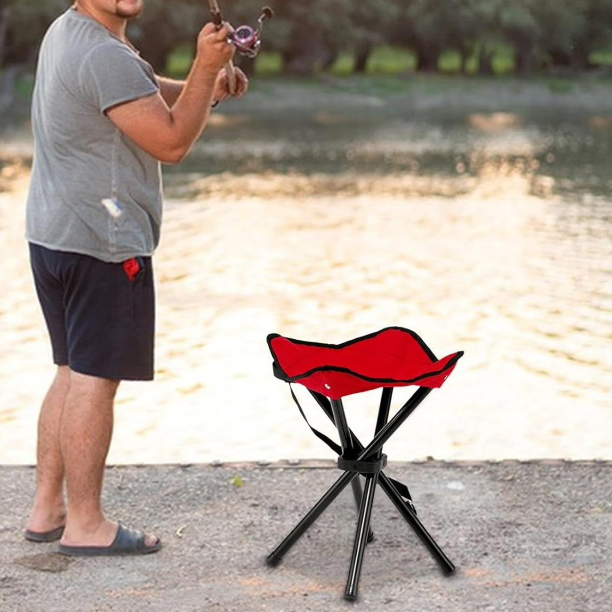 Portable 3 Legged Folding Camp Stool 6