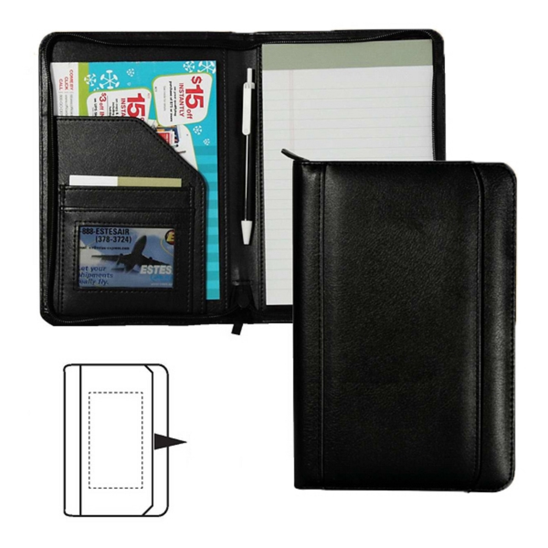 Junior Padfolio w/ Zipper Closure 6