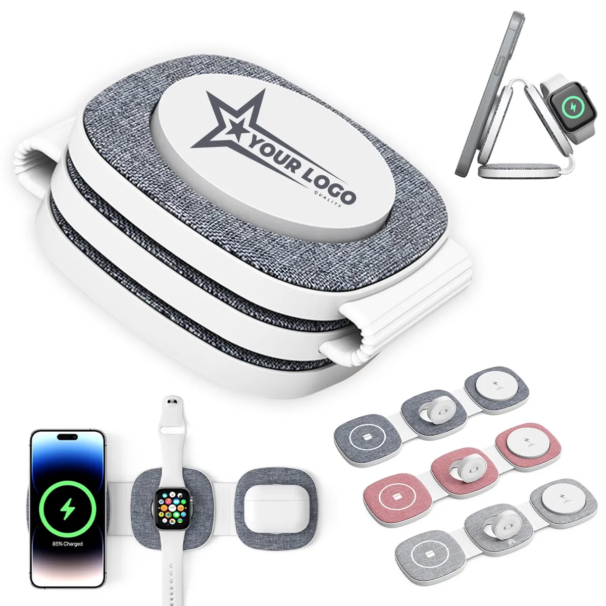 3 In 1 Cloth Multi-functional Magnetic Wireless Chargers 2