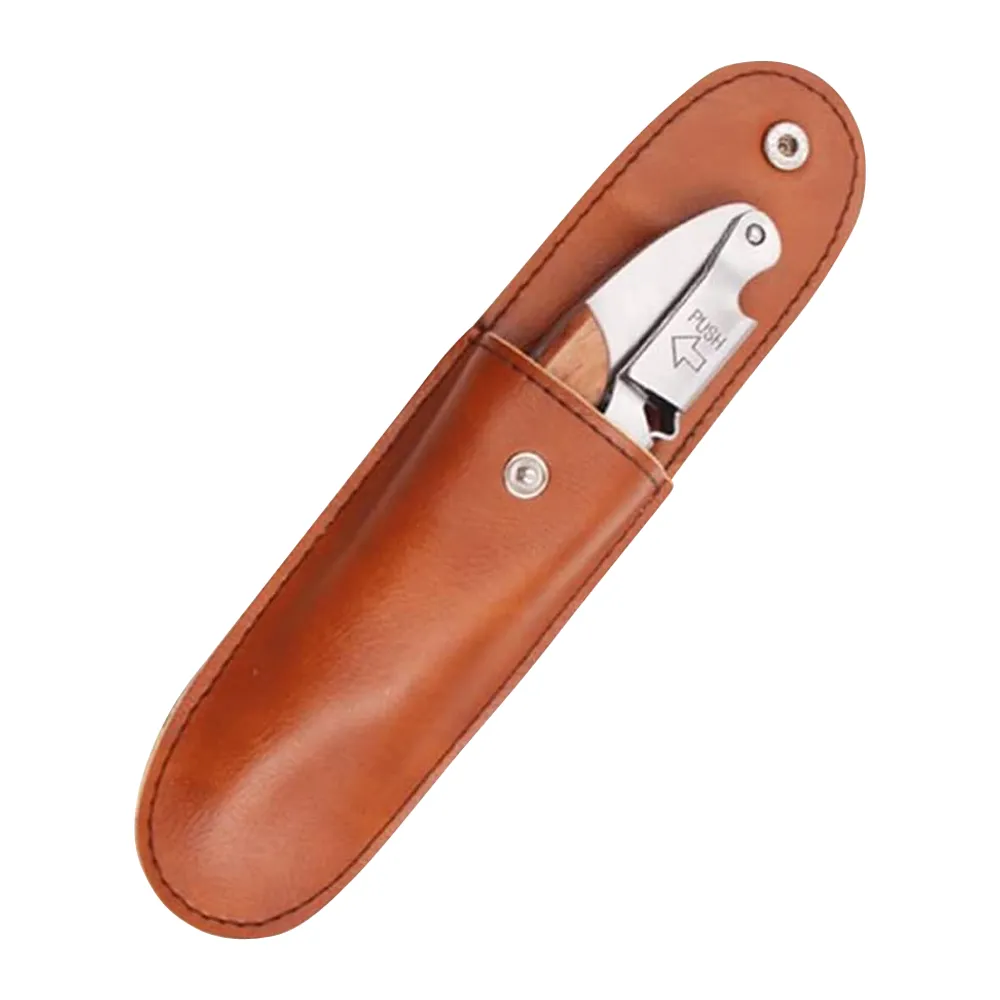 Leather Corkscrew Gift Sleeve with Button 3