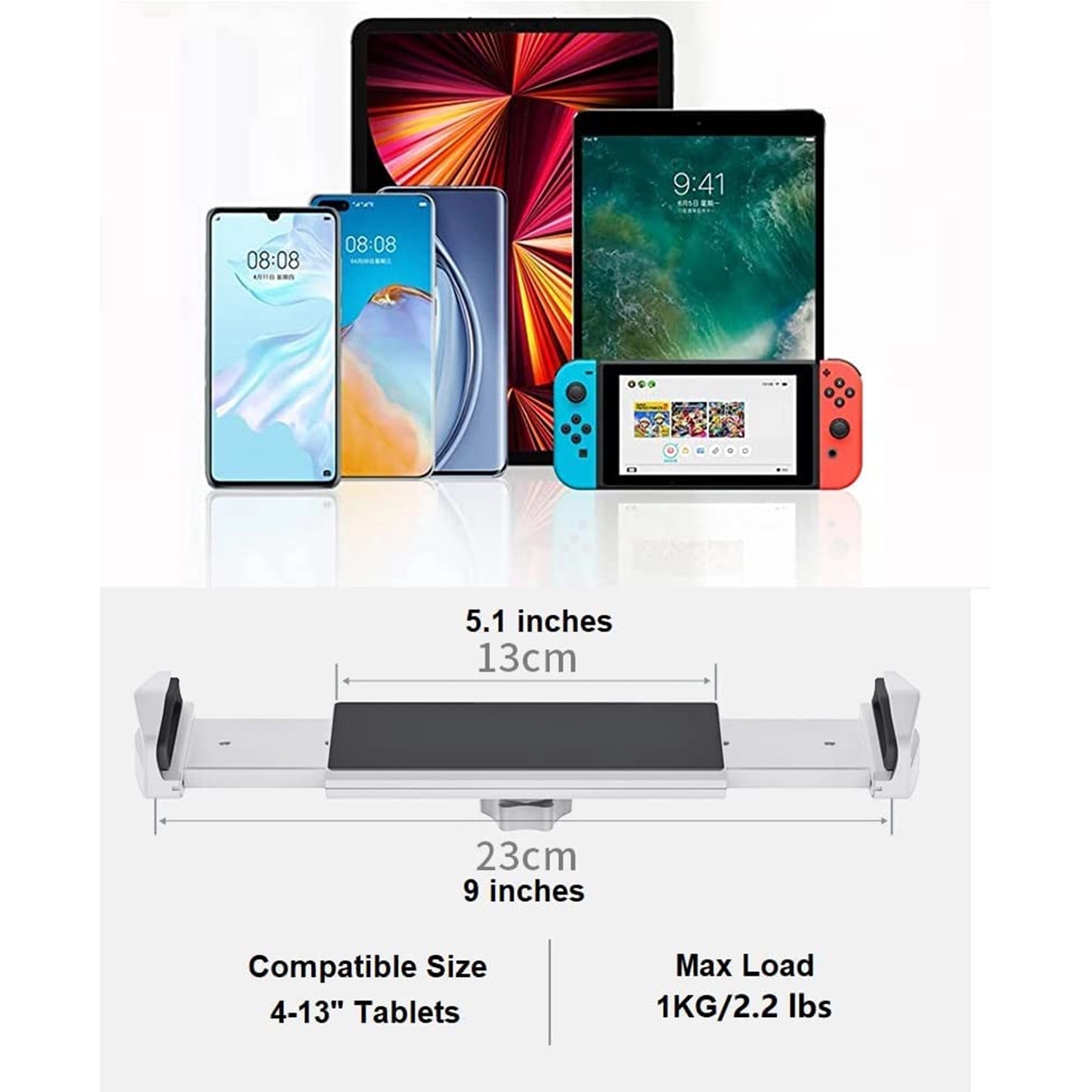 2in1 Tablet Holder for Desk Bed Cabinet 12