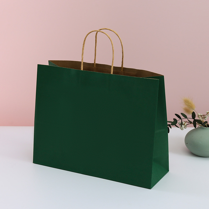 Extra Large Size Kraft Paper Shopper Tote bags(15 3/4" * 5 1/8" * 12 3/16") 4