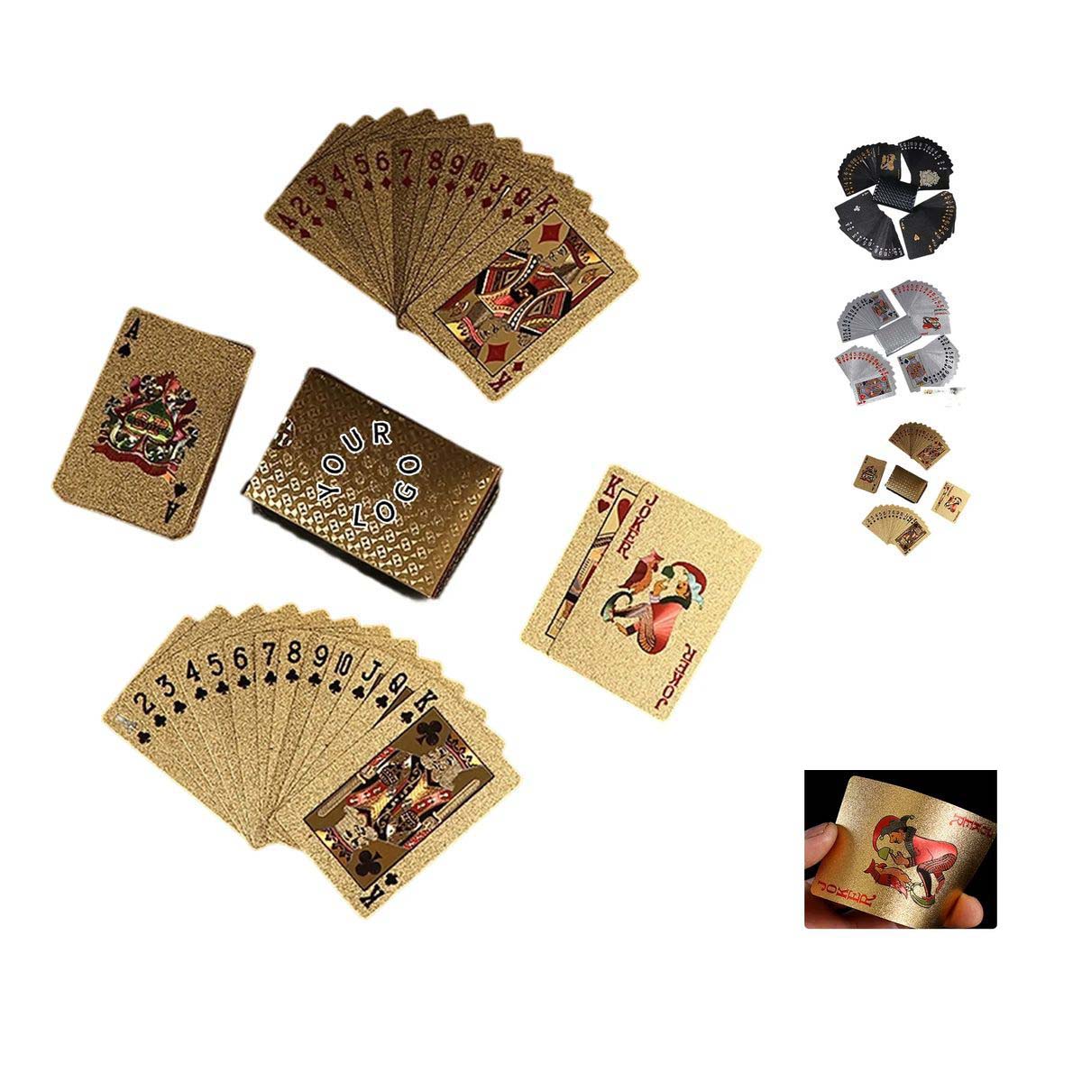 Durable Gold Color Poker Cards with Smooth Surface 1
