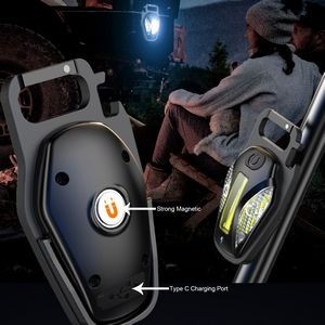 Multi-Functional Keychain Light LED Rechargeable Type-C Magnetic 8
