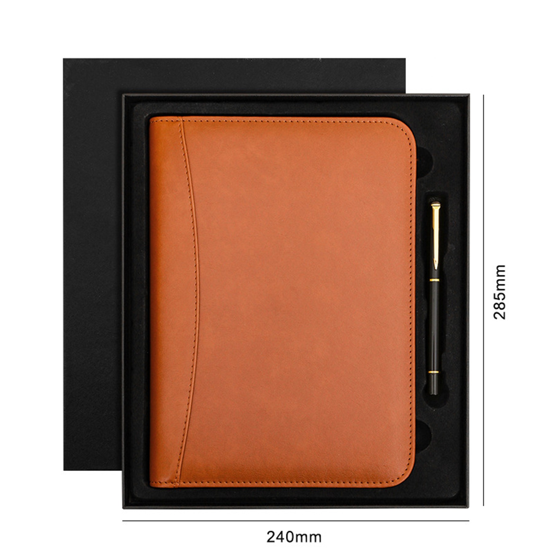 A5 Business PU Leather Zipper Bag Loose Leaf Notebook With Calculator 3